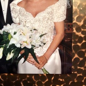 Wedding dress and veil